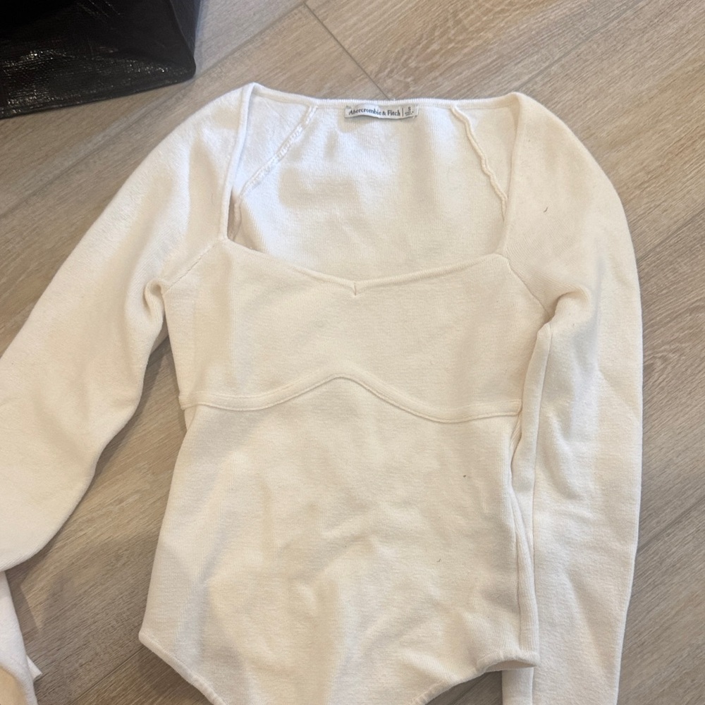 Abercrombie & Fitch Cream Long Sleeve Top